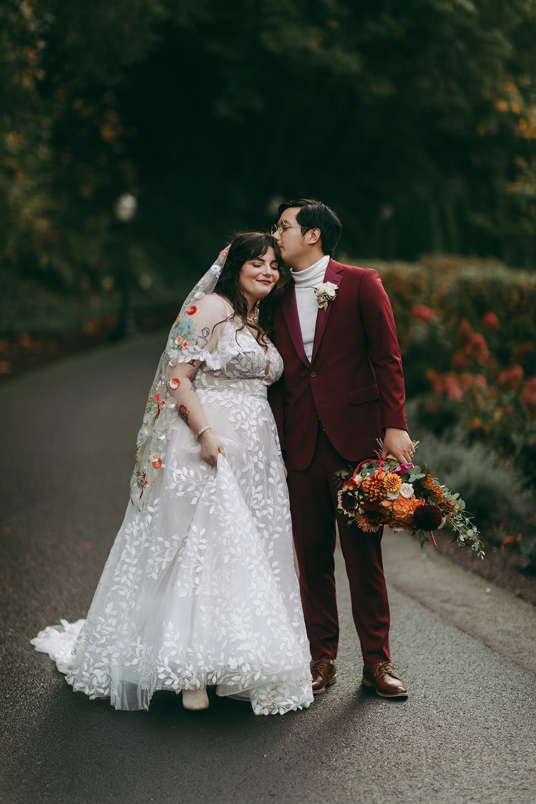 Riley & Rob bride and groom amongst the redwood trees