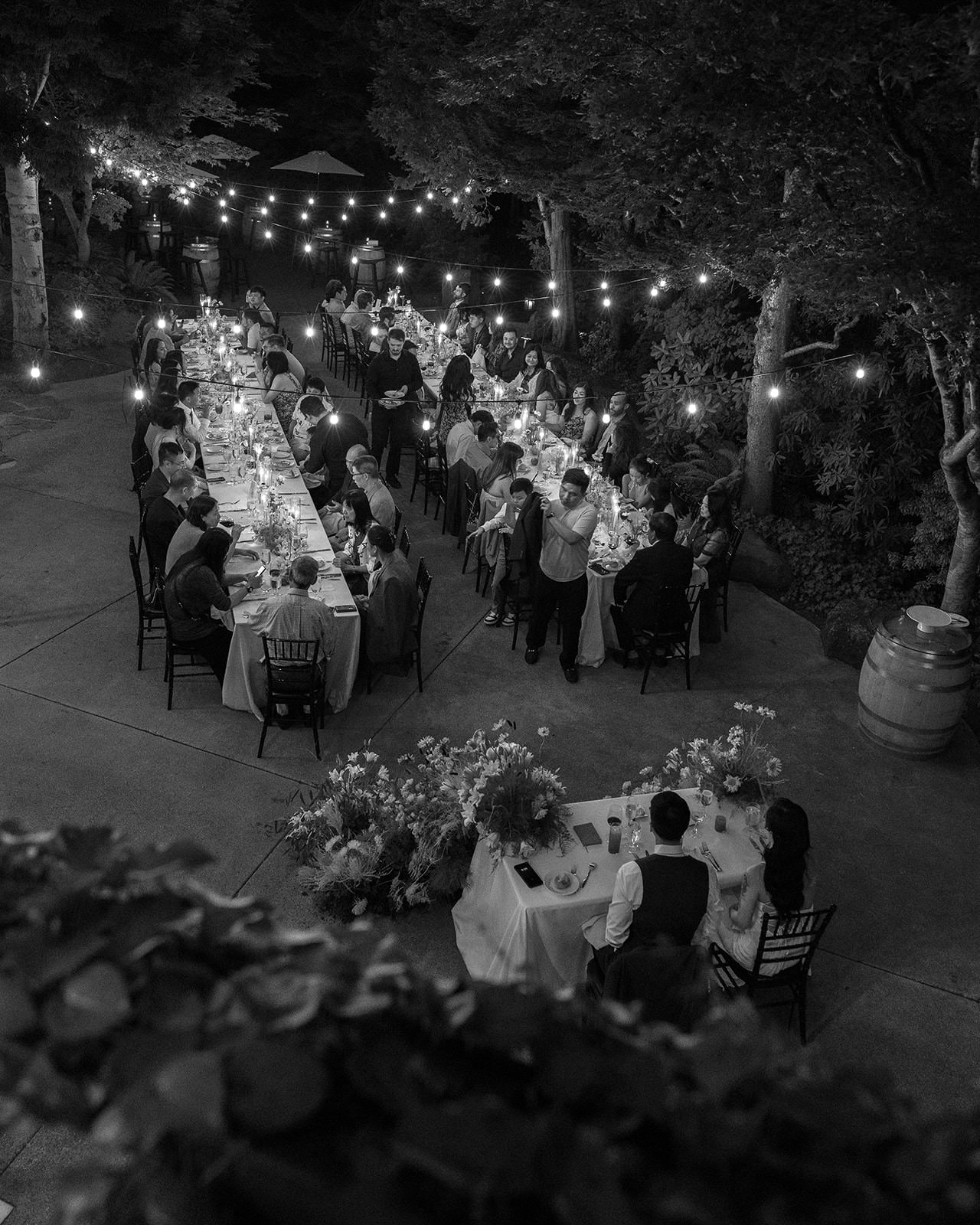 candid guests at JM Cellars winery reception Woodinville Washington, documentary wedding photography